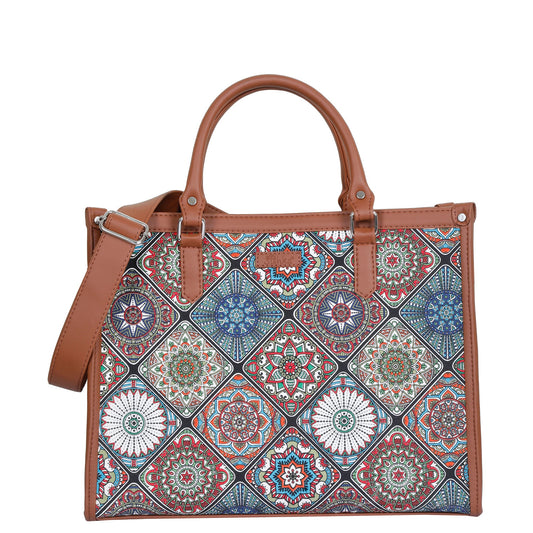 Multicolor Handcrafted Printed Laptop Bag – Satchel Purse for Women’s Daily Use