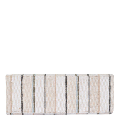 Wholesale Neutral Striped Canvas Crossbody Tote Handbag for Daily use