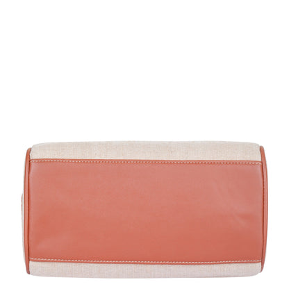 Wholesale Beige Fabric Crossbody Tote Handbag with Vegan Trim