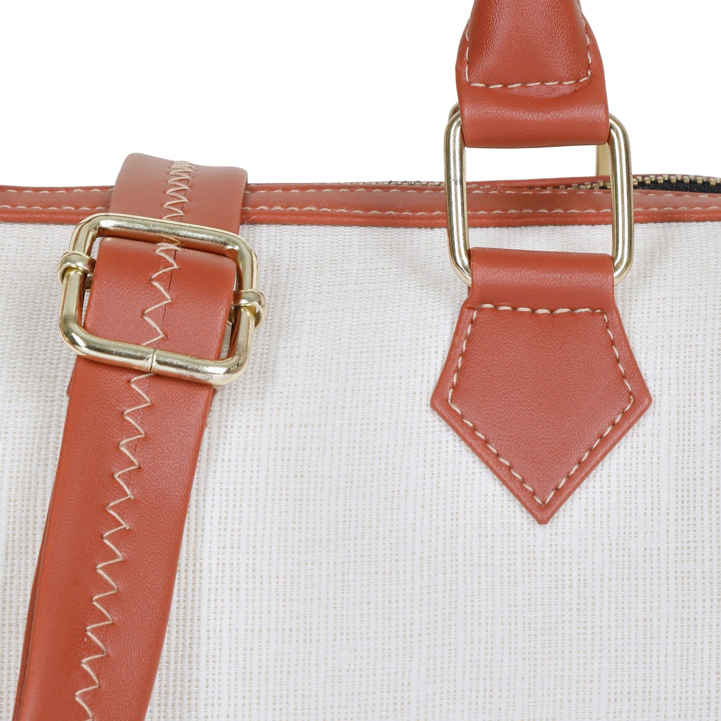 Wholesale Off White Canvas Crossbody Tote Handbag Vegan Trim in Gift