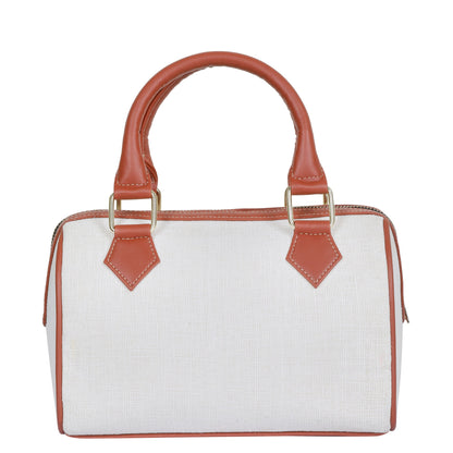 Wholesale Off White Canvas Crossbody Tote Handbag Vegan Trim in Gift
