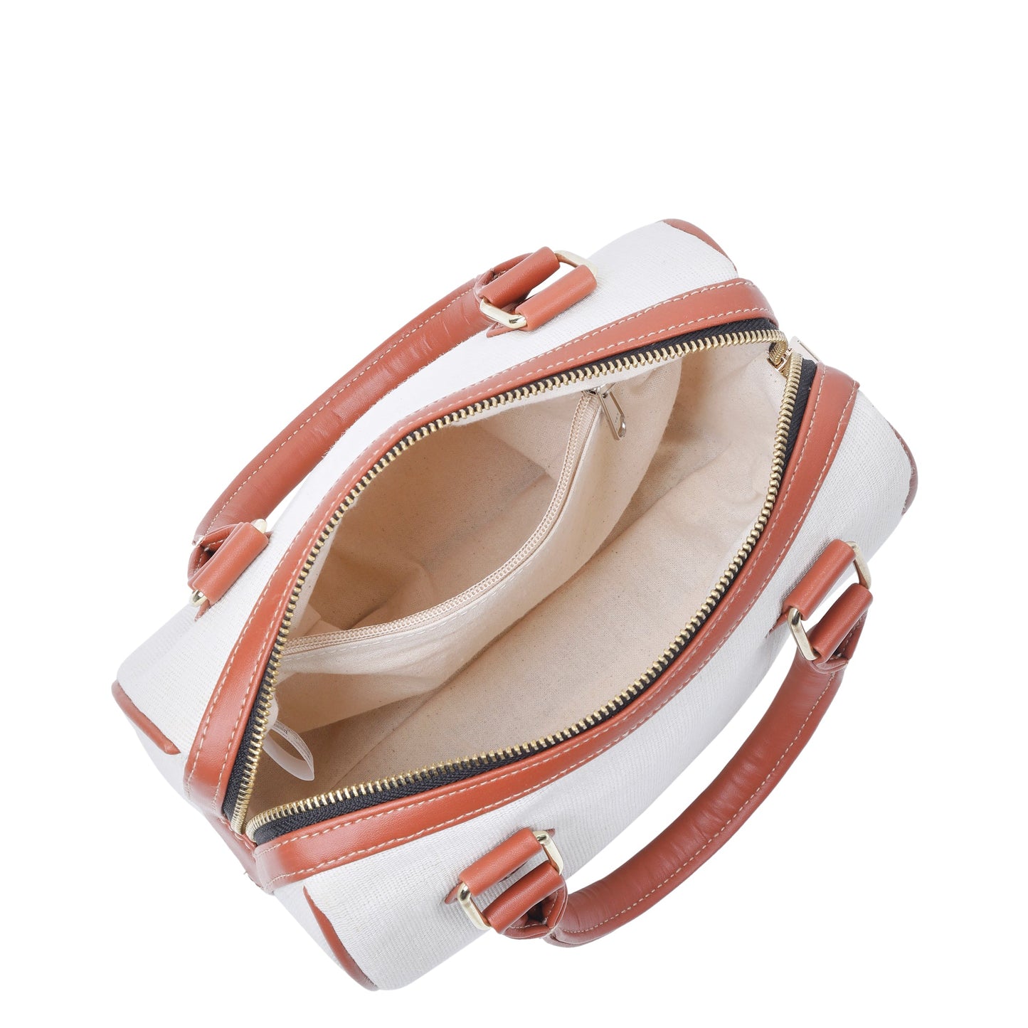 Wholesale Off White Canvas Crossbody Tote Handbag Vegan Trim in Gift