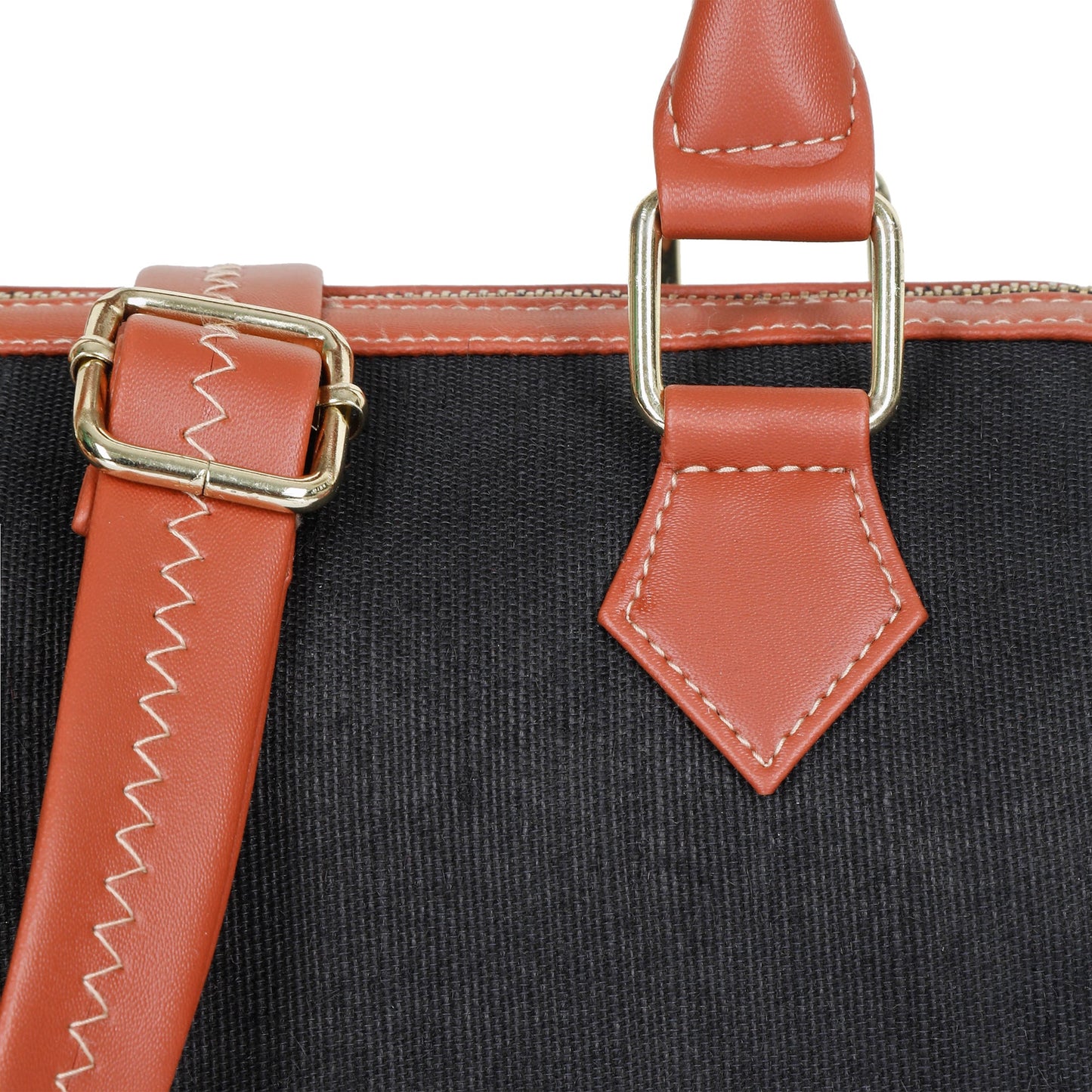 Wholesale Black Canvas Crossbody Tote with Vegan Trim in Daily Use