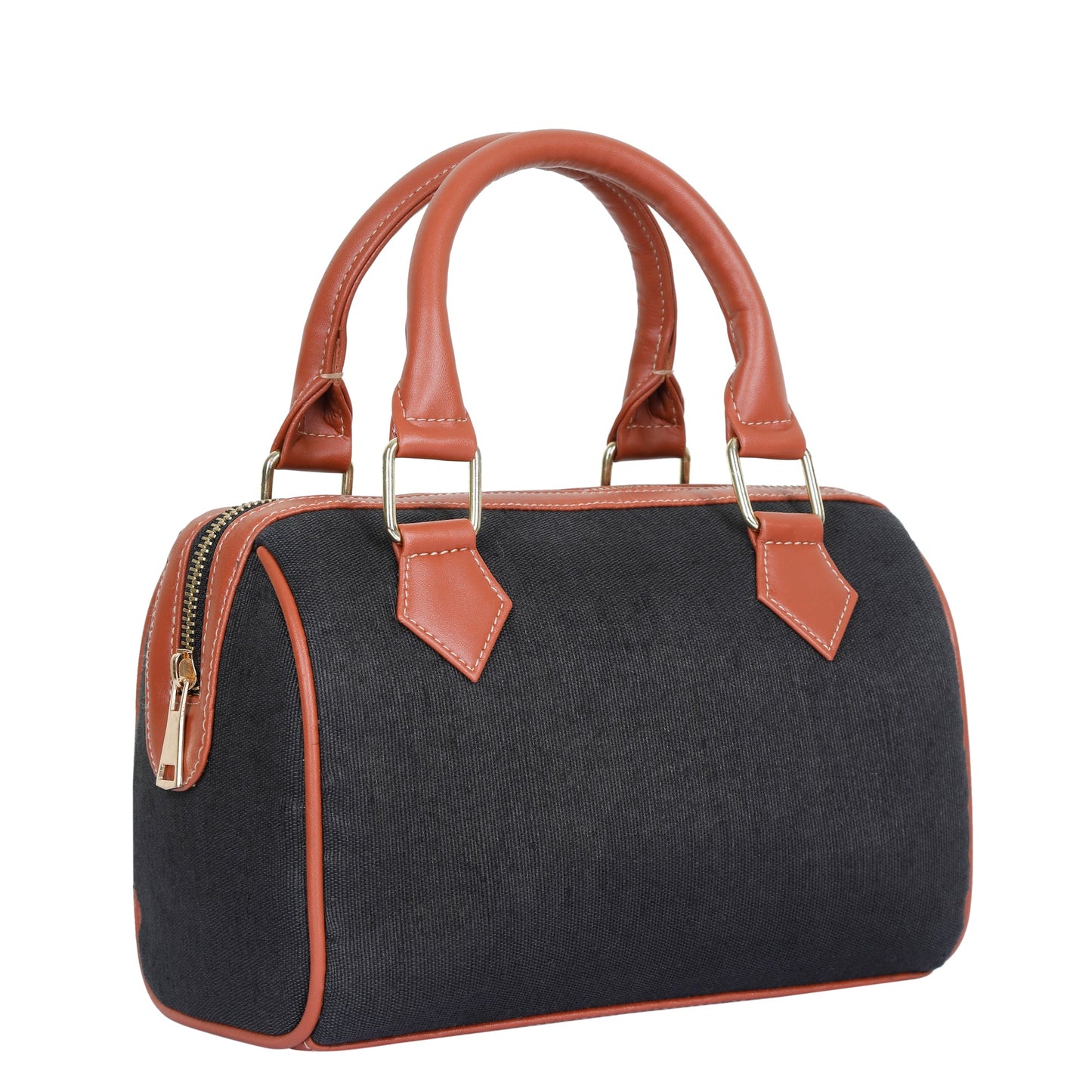 Wholesale Black Canvas Crossbody Tote with Vegan Trim in Daily Use