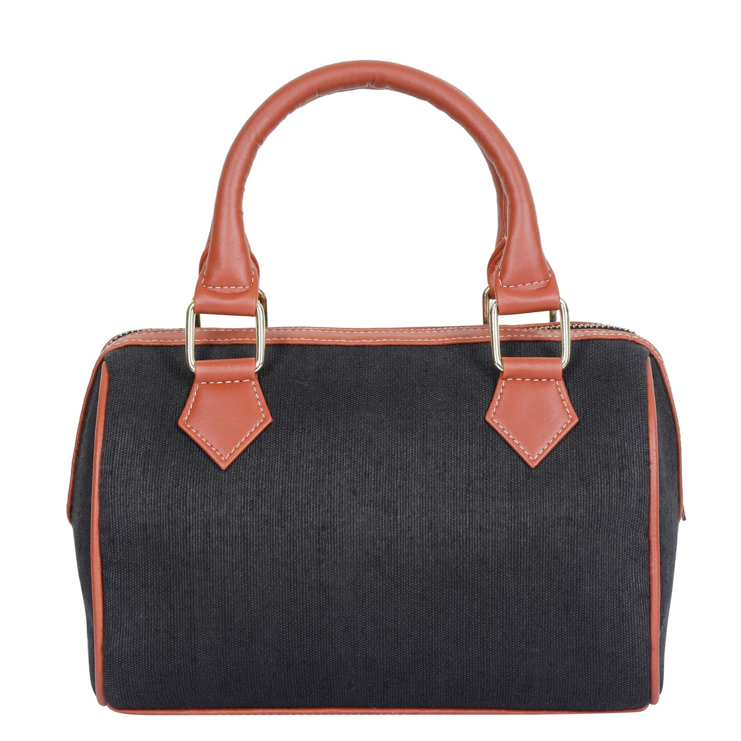 Wholesale Black Canvas Crossbody Tote with Vegan Trim in Daily Use