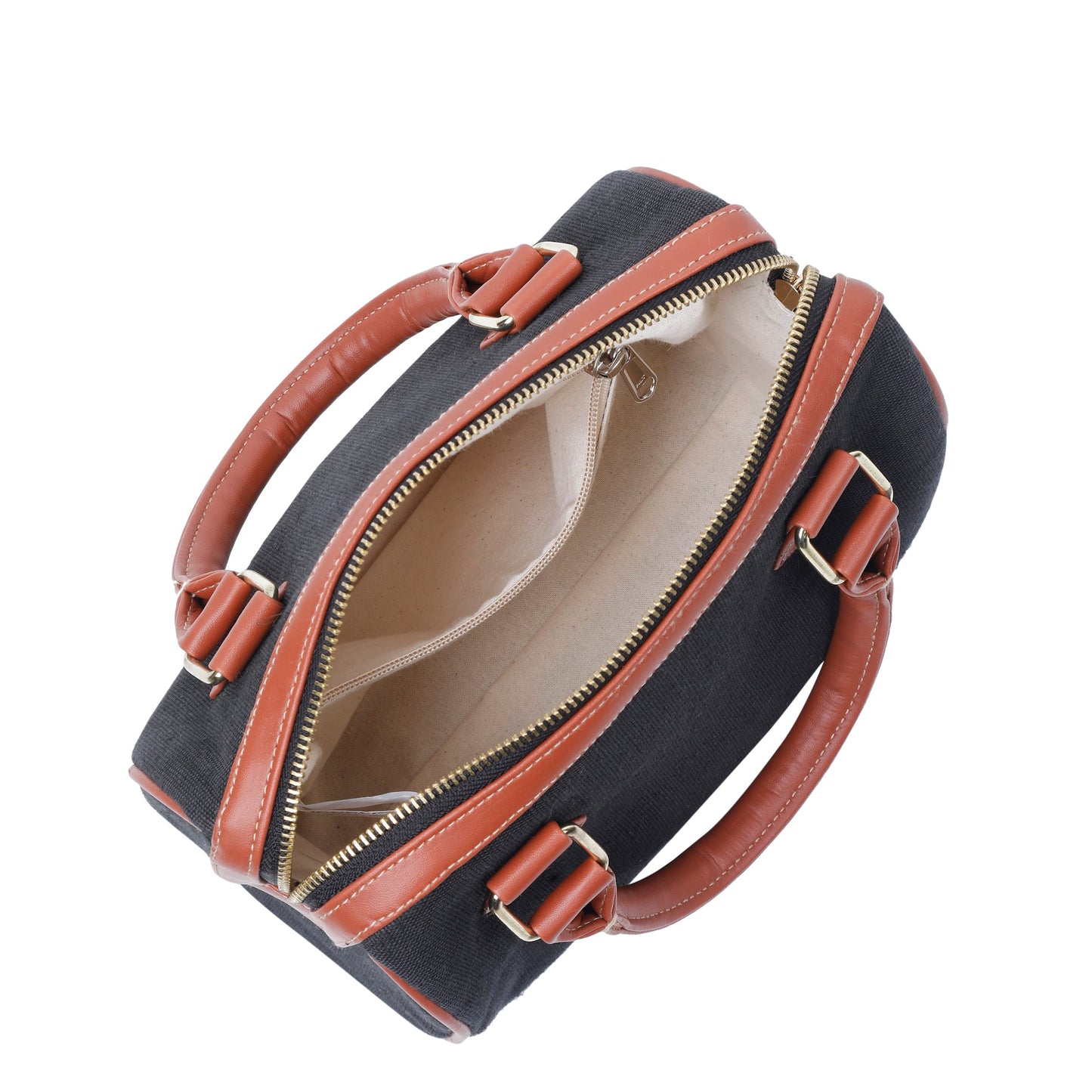 Wholesale Black Canvas Crossbody Tote with Vegan Trim in Daily Use