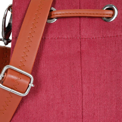 Wholesale  Pink Fabric Bucket Crossbody Sling bag  with Vegan Leather
