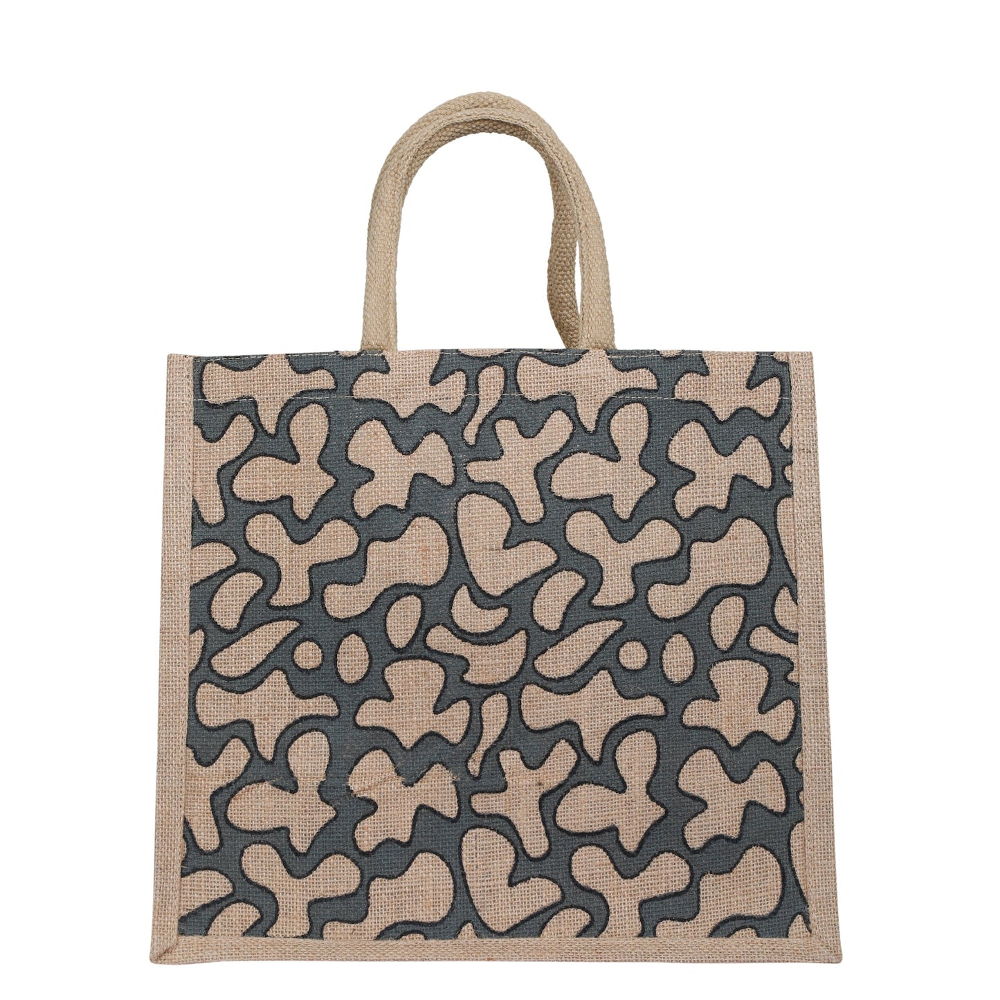 Printed Natural Jute Tote Bag – Eco-Friendly Reusable Bag for Shopping, Grocery, Travel, Beach, Gifting and Daily Use