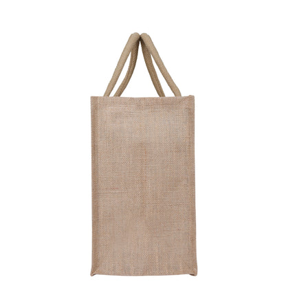 Printed Natural Jute Tote Bag – Eco-Friendly Reusable Bag for Shopping, Grocery, Travel, Beach, Gifting and Daily Use