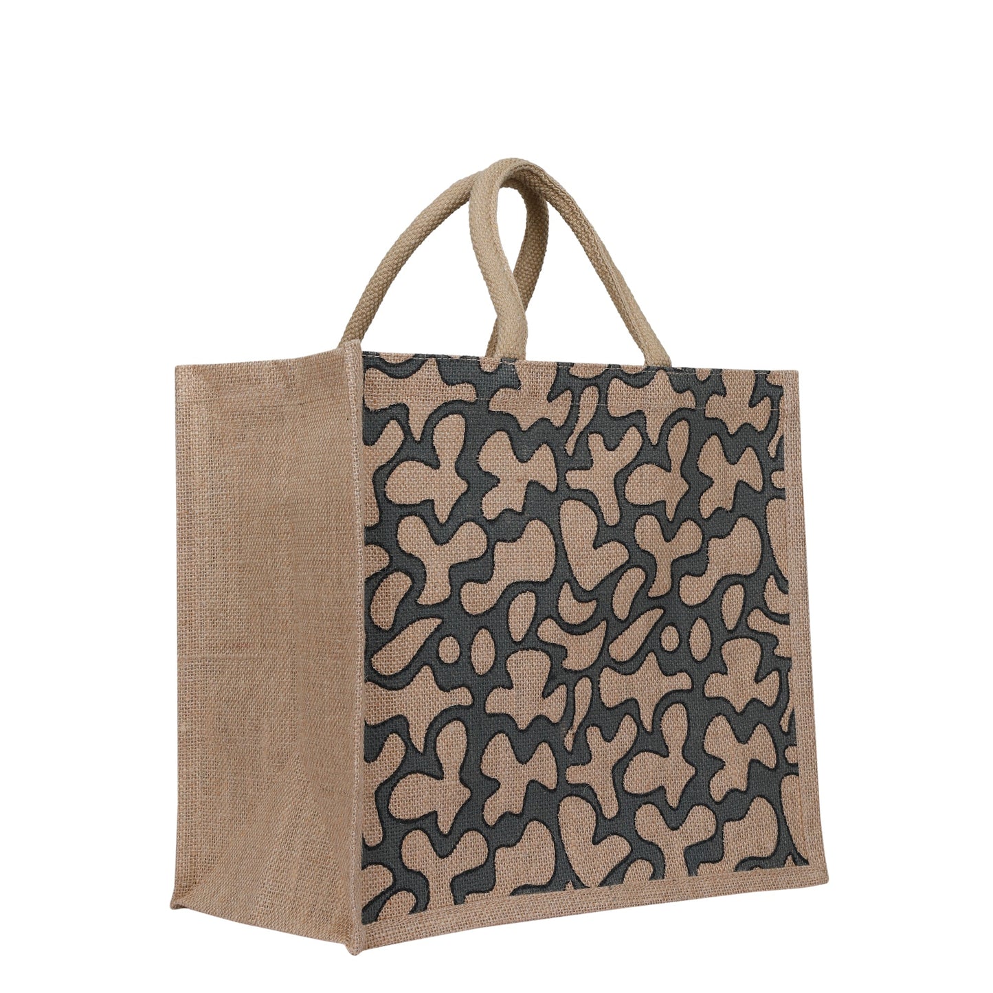 Printed Natural Jute Tote Bag – Eco-Friendly Reusable Bag for Shopping, Grocery, Travel, Beach, Gifting and Daily Use