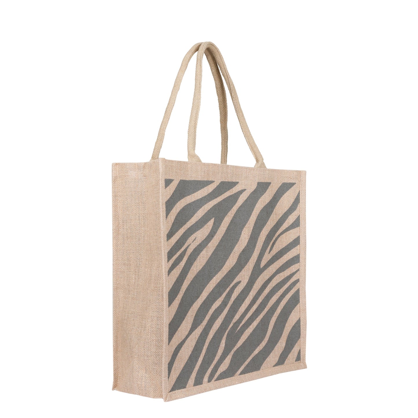 Printed Natural Jute Tote Bag – Eco-Friendly Reusable Shopping, Grocery, Travel & Beach Bag for Women