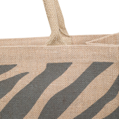 Printed Natural Jute Tote Bag – Eco-Friendly Reusable Shopping, Grocery, Travel & Beach Bag for Women