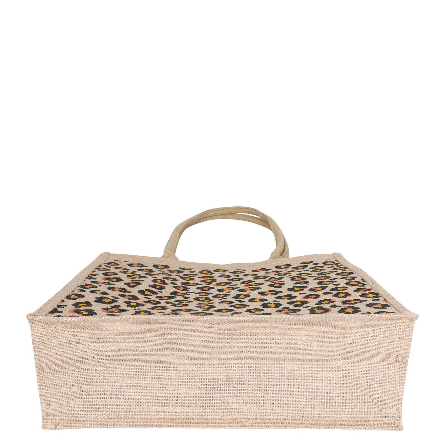 Eco-Friendly Natural Jute Tote Bag – Cheetah-Inspired Printed Reusable Bag for Shopping, Groceries, Travel, Beach, and Daily Use