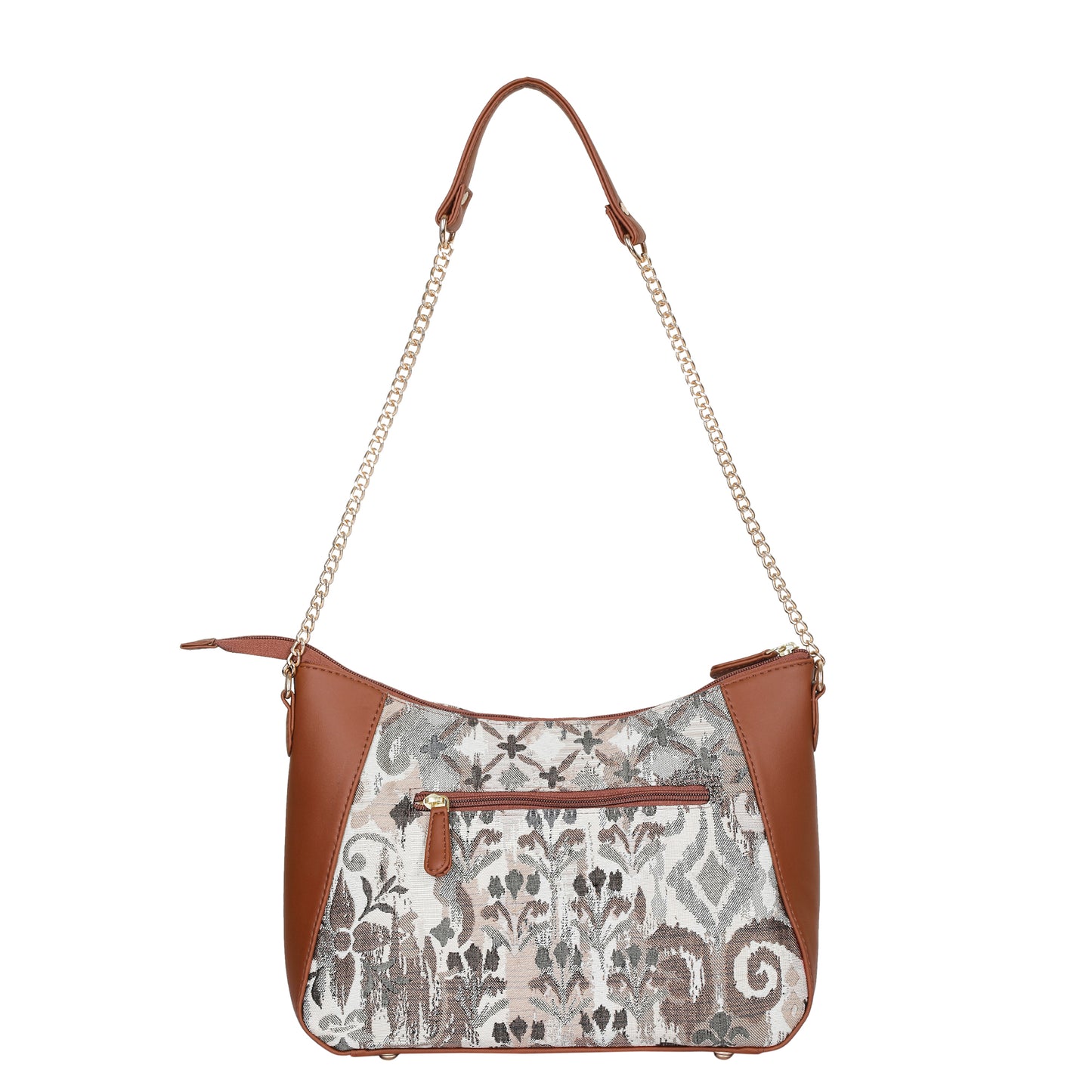 Women’s Abstract Tapestry Hobo Shoulder Bag – Vegan Leather Sling & Satchel Purse with Chain Strap & Top Handle for Work & Travel