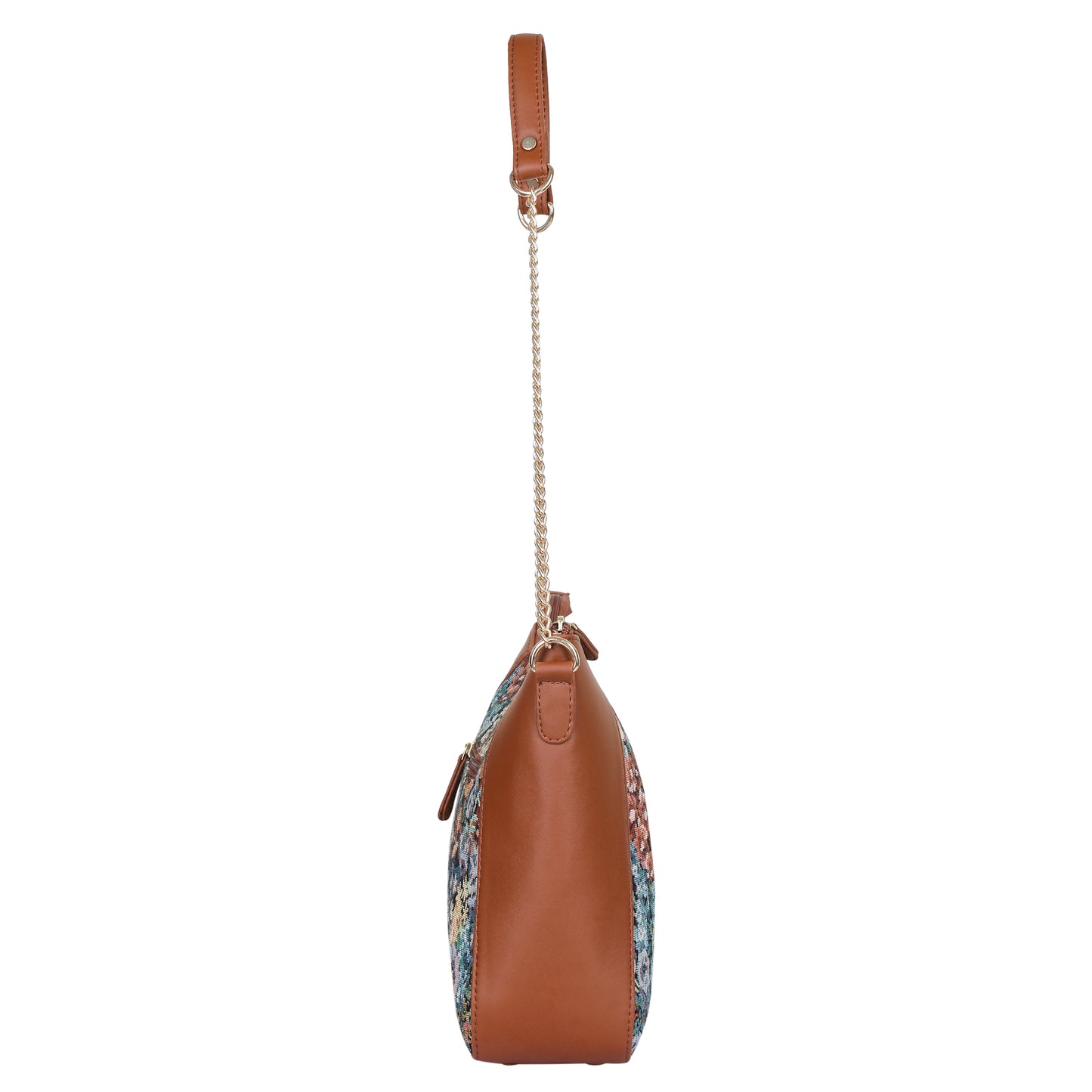 Wholesale Women's Botanical Design Tapestry Hobo Bag | Shoulder & Satchel Purse with Vegan Leather Trim