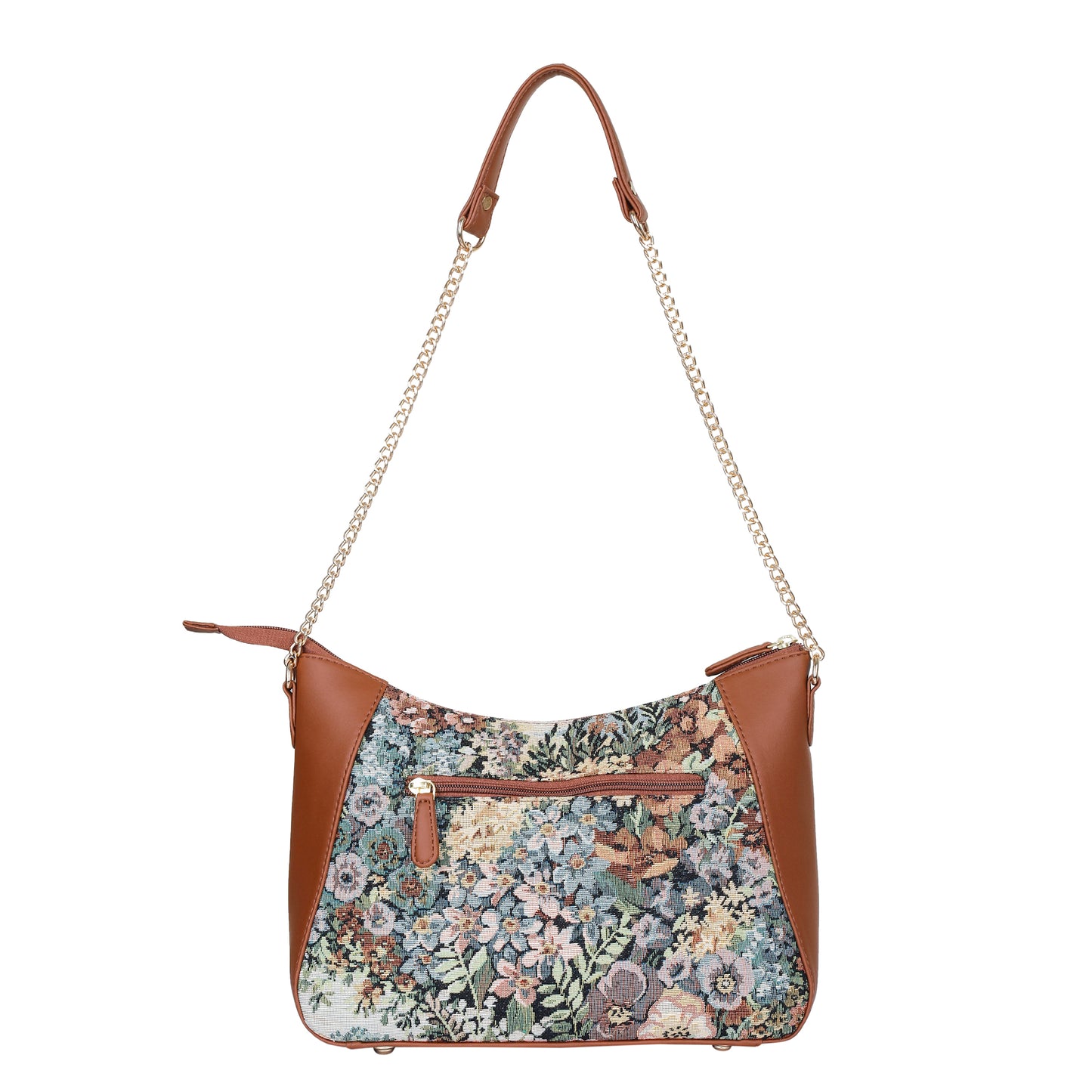 Wholesale Women's Botanical Design Tapestry Hobo Bag | Shoulder & Satchel Purse with Vegan Leather Trim
