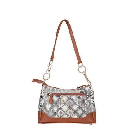 Wholesale Abstract Tapestry Shoulder Bag for Women – Modern Tote Sling Purse with vegan leather Handle