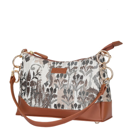 Wholesale Abstract Tapestry Shoulder Bag for Women – Modern Tote Sling Purse with vegan leather Handle