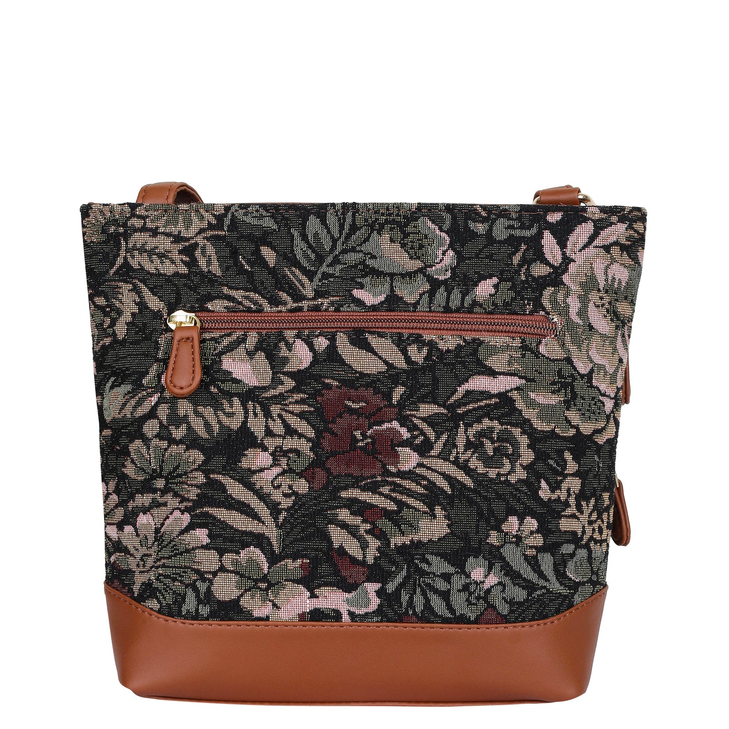 Women’s Vintage Tapestry Crossbody Sling Bag – Shoulder & Messenger Purse with with Vegan Leather Trim