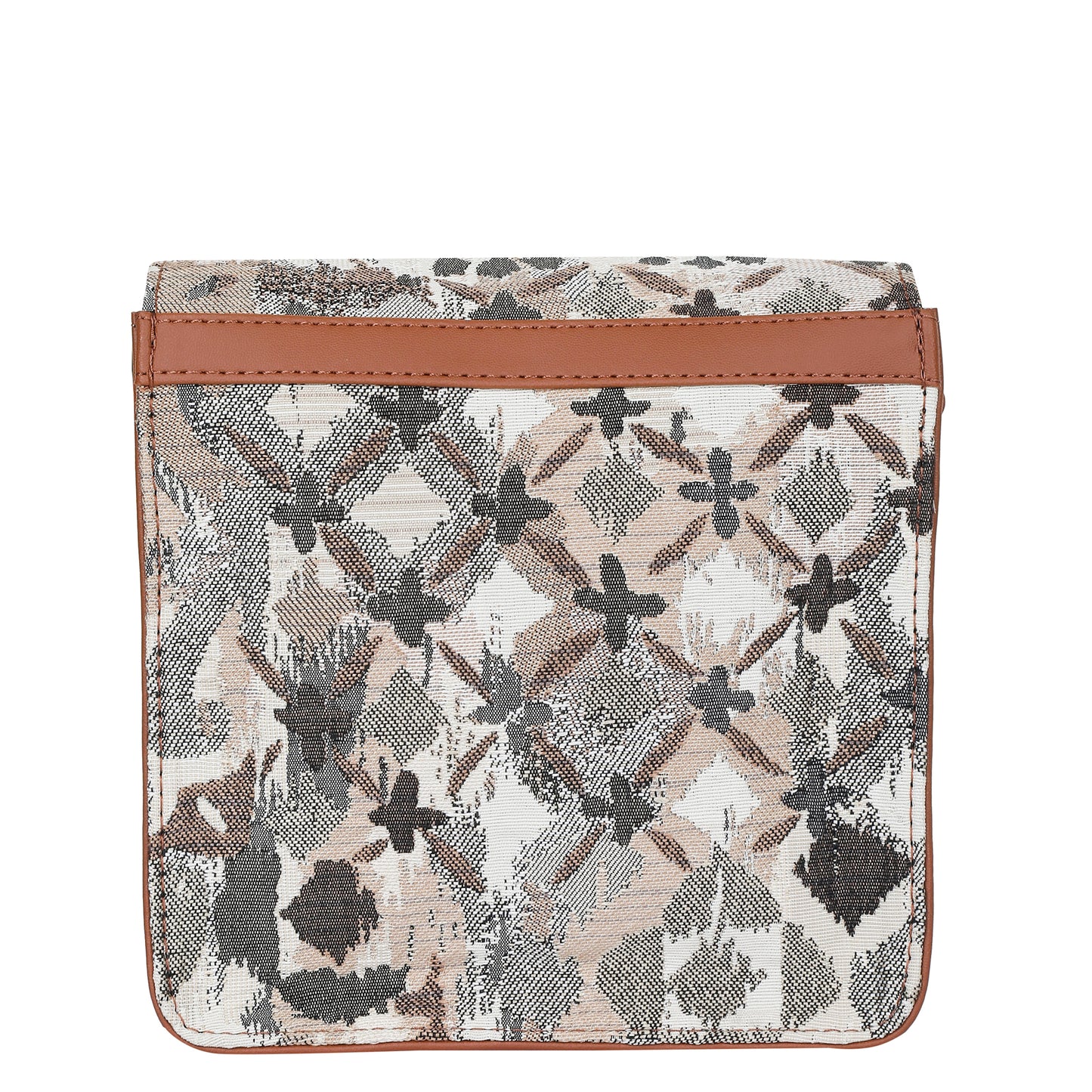 Women’s Abstract Tapestry Crossbody Sling Bag – Women Shoulder Purse with Vegan Leather Trim