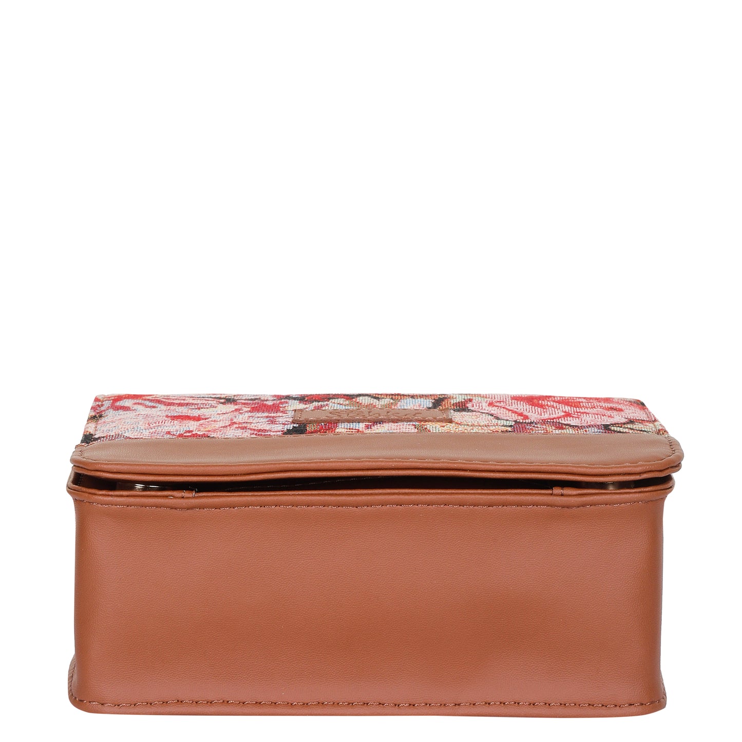 Floral Tapestry Crossbody Bag – Women Sling Shoulder Purse with Vegan Leather Trim