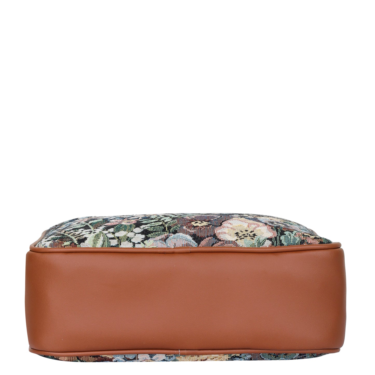 Women’s Botanical Tapestry Crossbody Purse – Messenger & Shoulder Bag with Vegan Leather Trim Handle