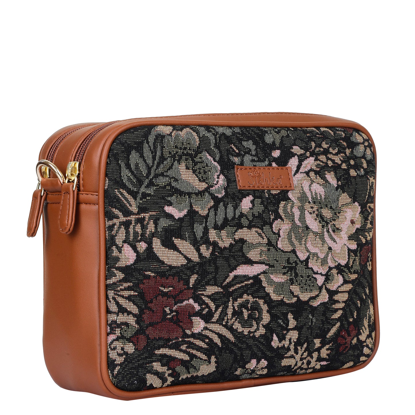 Women’s Vintage Tapestry Messenger Bag – Vegan Leather Crossbody & Shoulder Purse for Travel & Daily Use