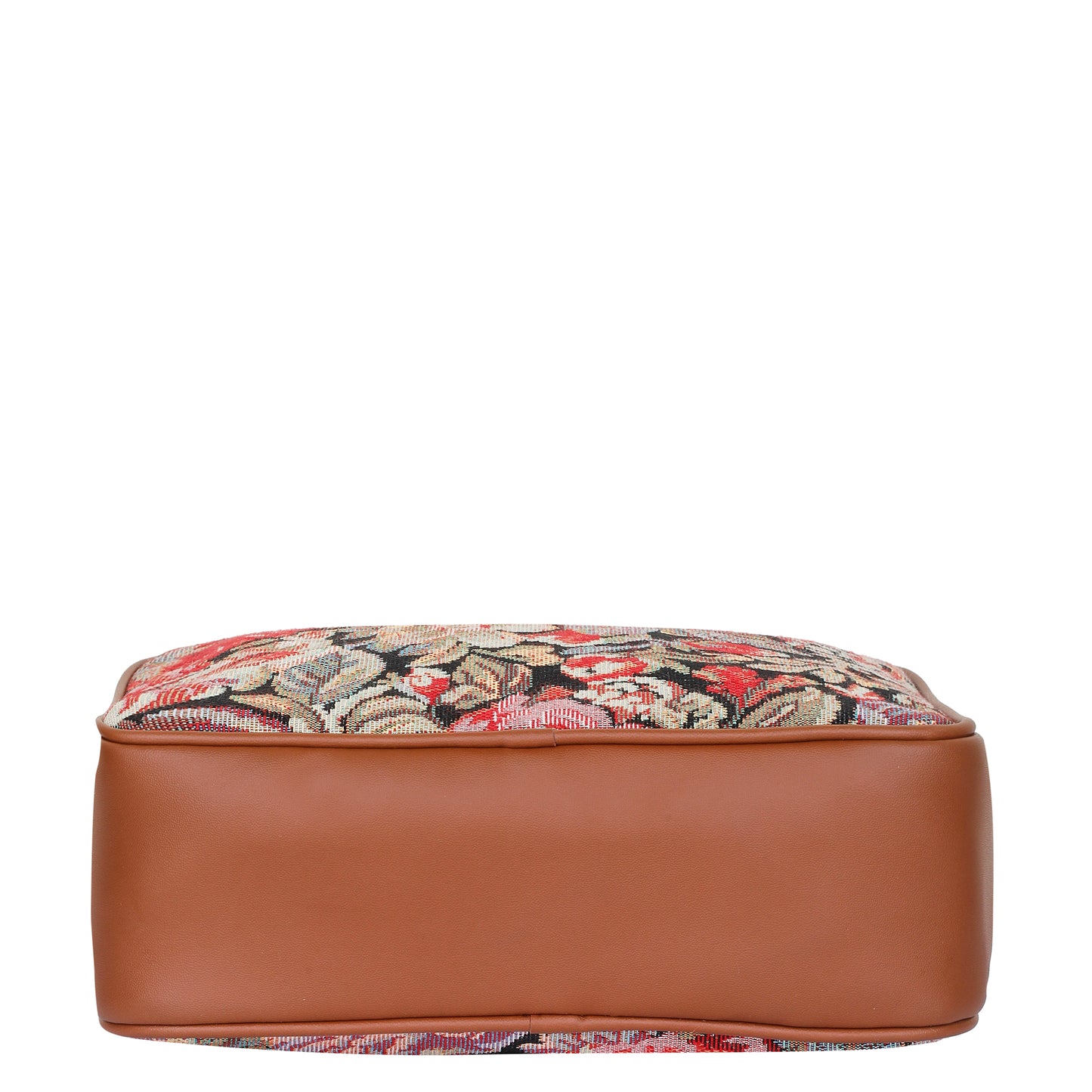 Floral Tapestry Messenger Bag – Women Crossbody Sling with Vegan Leather Trim Handle