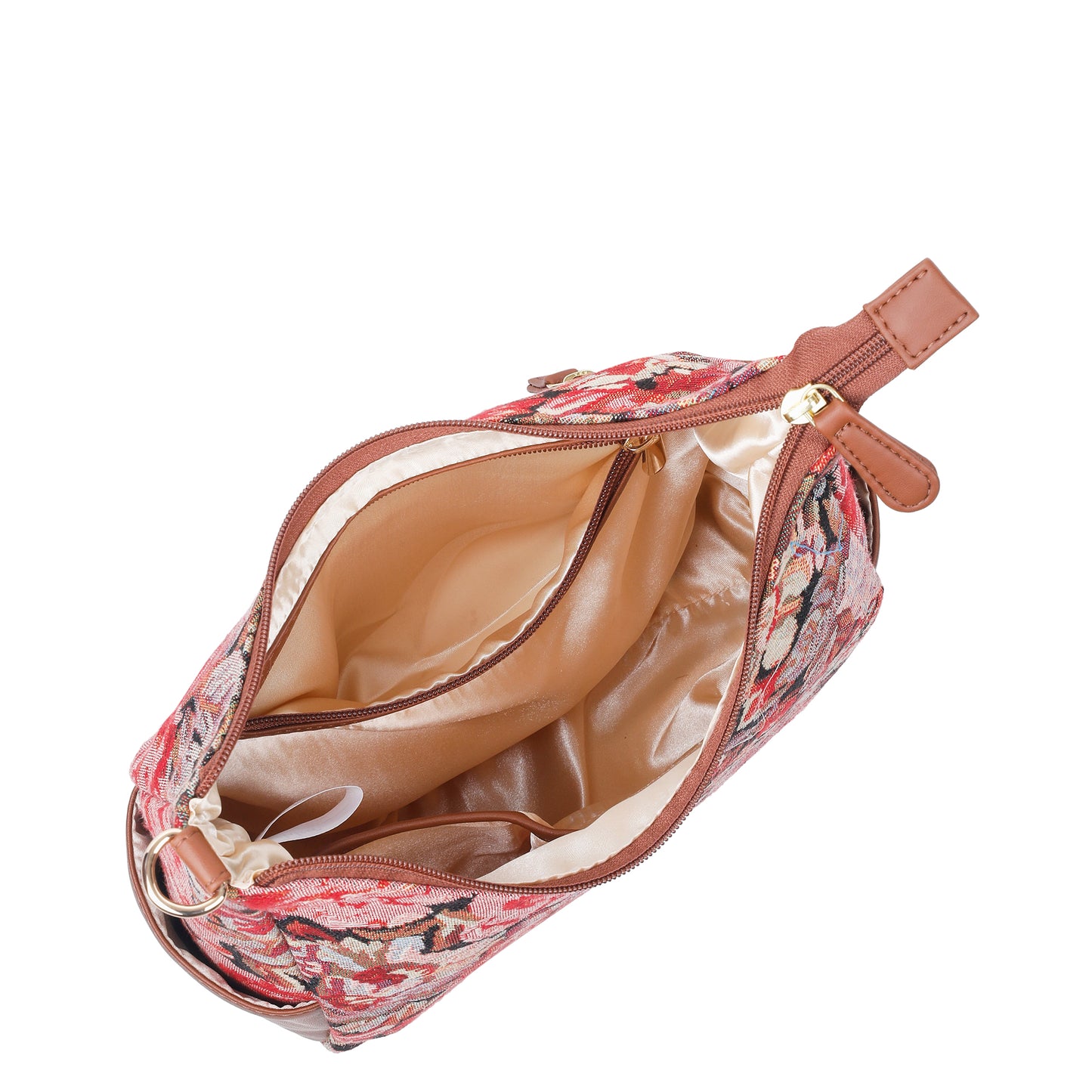 Women's Floral Tapestry Hobo Bag | Stylish vegan leather-Trimmed Shoulder & Crossbody Purse for Daily Essentials