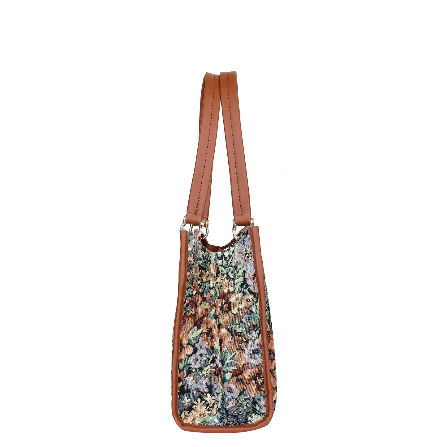 Wholesale Women Botanical Tapestry Satchel Bag – Vegan Leather Trimmed Handbag, Crossbody & Shoulder Purse