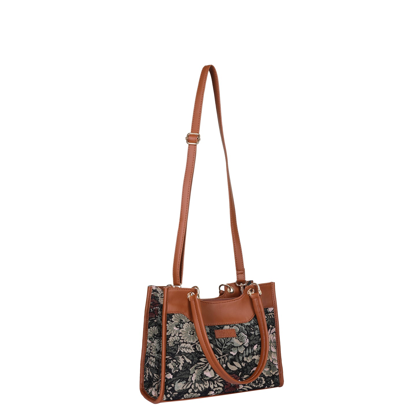 Women Vintage Tapestry Satchel Bag – Wholesale Vegan Leather Trimmed Crossbody, Shoulder & Hand Purse