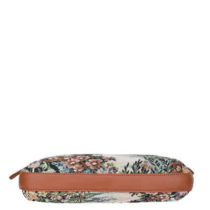 Botanical Design Tapestry Fabric Hobo Bag For Women | Shoulder & Satchel Purse with Vegan leather Trim and Strap for Travel & Casual Use