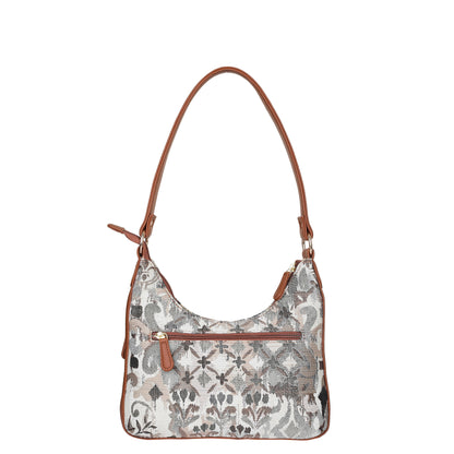 Women’s Abstract Tapestry Hobo Shoulder Bag – Versatile Sling Satchel with Vegan Leather Strap & Classic Top Handle