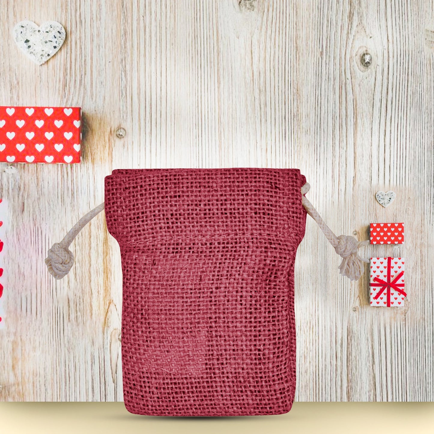 Coloured Burlap Drawstring Bags –  Small Jute Pouches for Wedding, New Year, Birthday Weddings & Christmas Gifts (8 PCS)