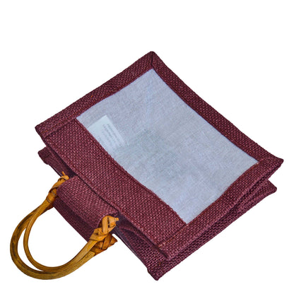 Coloured Jute Gift Bags with Organza Burlap Pouches for Wedding Favors, Party  & Gift (Packs of 7 )