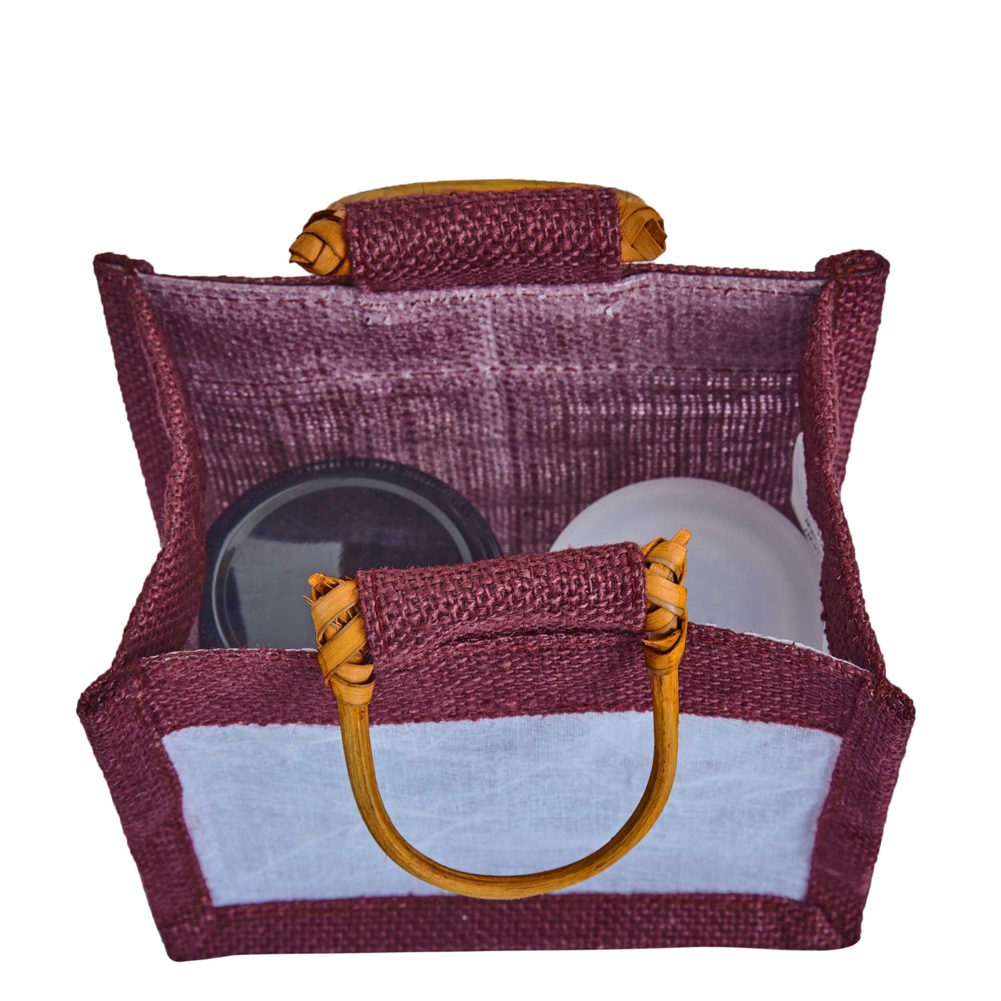 Coloured Jute Gift Bags with Organza Burlap Pouches for Wedding Favors, Party  & Gift (Packs of 7 )