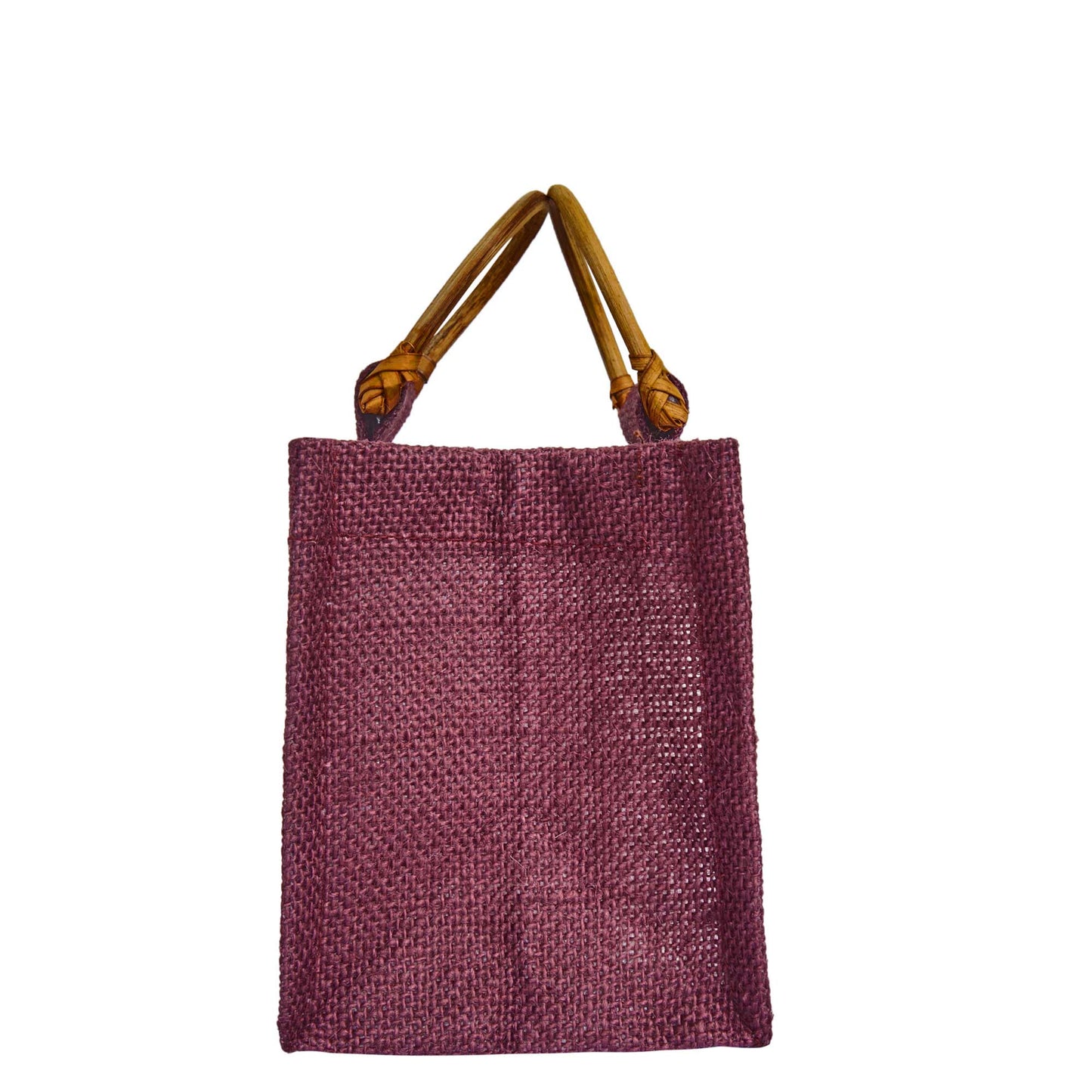 Coloured Jute Gift Bags with Cane Handles – Burlap Pouches for Weddings, Bridesmaid Gifts, Parties (7 Pcs)