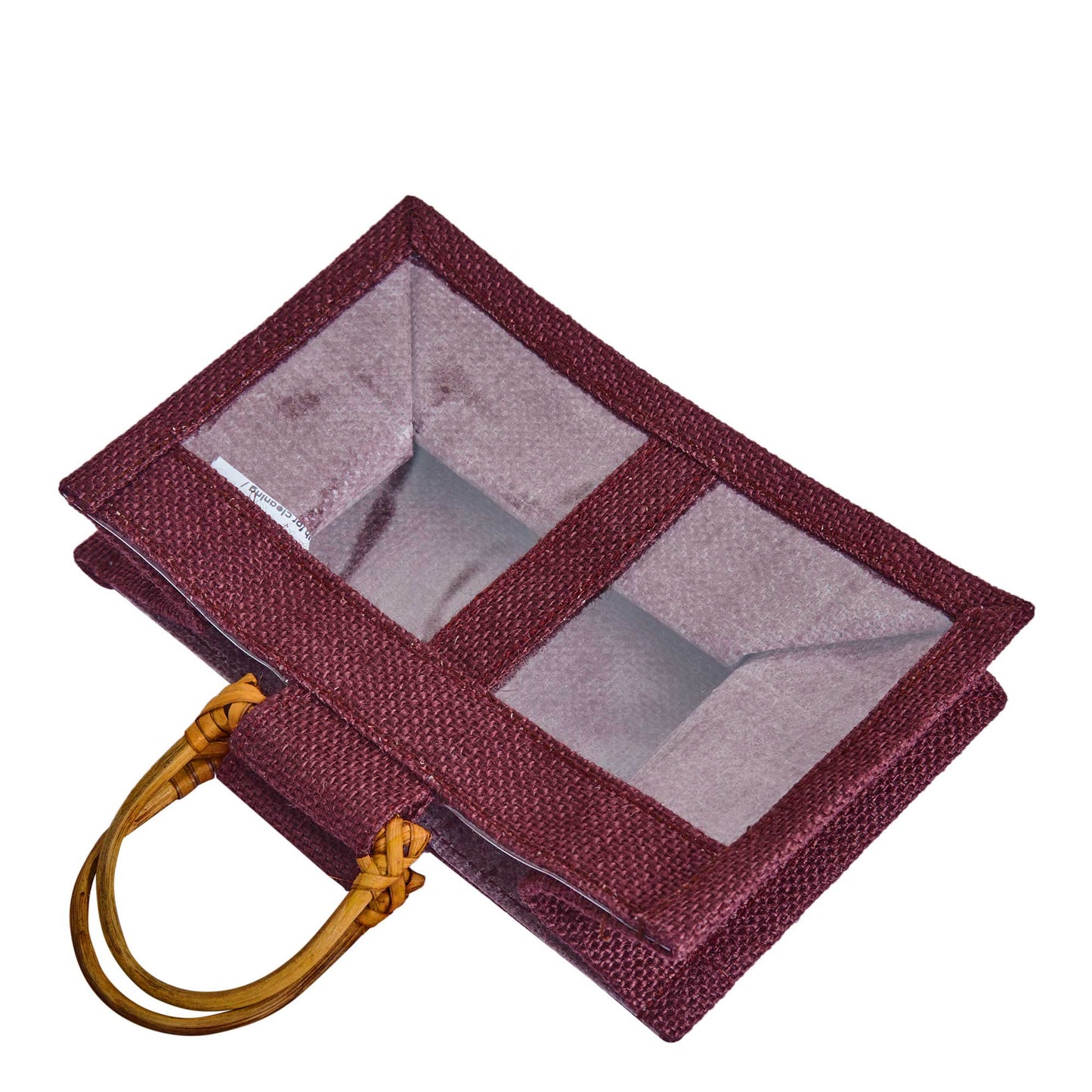 Coloured Jute Gift Bags with Cane Handles – Burlap Pouches for Weddings, Bridesmaid Gifts, Parties (7 Pcs)