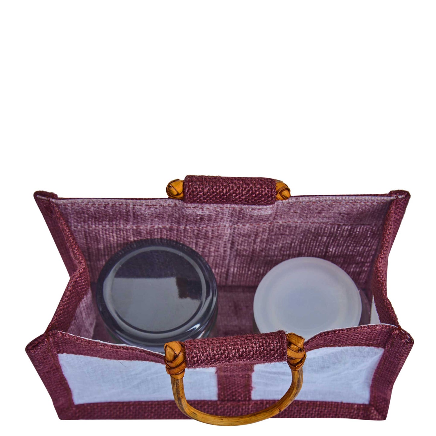 Coloured Jute Gift Bags with Organza Panels –Pouches for Weddings, Birthdays, Christmas, New Year (7 Pcs)