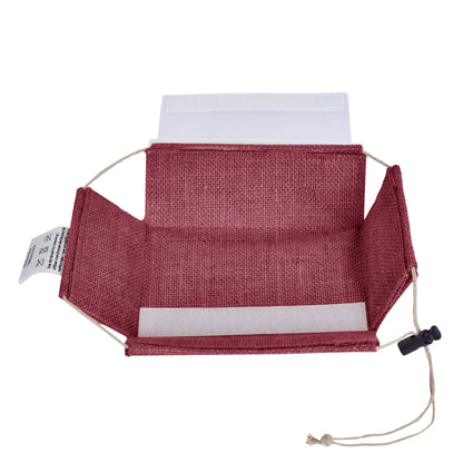 Coloured  Jute Gift Boxes with Drawstring & PVC Window – Burlap Baskets for Weddings, Events & Gifting (7 Pcs)