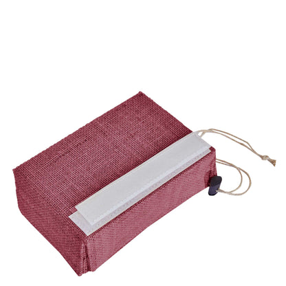 Coloured  Jute Gift Boxes with Drawstring & PVC Window – Burlap Baskets for Weddings, Events & Gifting (7 Pcs)