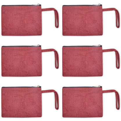 Eco Friendly Multipurpose  Jute Makeup Bags Set of 6 for Women Wholesale Supply