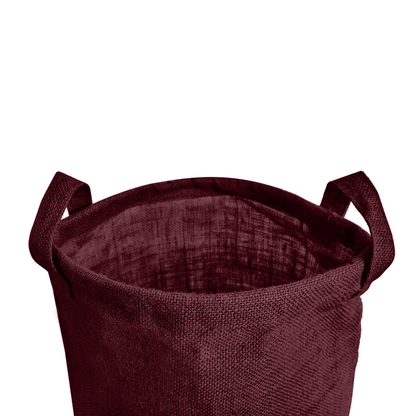 Coloured Foldable Jute Laundary Storage Bins –Burlap Hampers with Handles for Clothes, Toys, Laundry & Nursery Organization (Packs of 4)