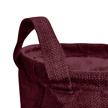 Jute Storage Bags –Laundry Baskets with Handles, Storage Baskets for Living Room, Bedroom, Nursery & Home Organization (Set of 4)