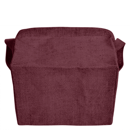 Jute Storage Baskets – Rectangular Organizer Bins with Handles  – Mini Hampers for Small Clothes, Toys & Shoes (Set of 4)