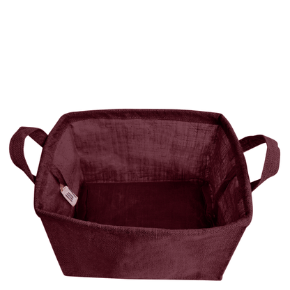 Coloured Collapsible Jute Baskets – Laundry Basket  Storage with Handles for Living Room, Bedroom – Small Clothes & Toys (Set of 4)