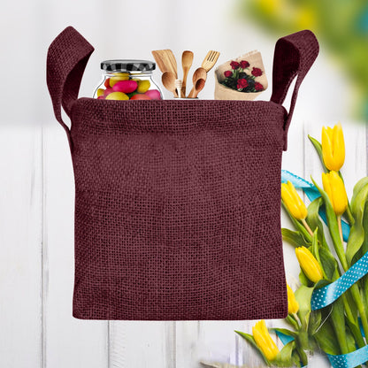 Jute Storage Baskets – Rectangular Organizer Bins with Handles for Living Room, Bedroom – Ideal for Storing Toys, Books, and Small Items (Packs of 4)