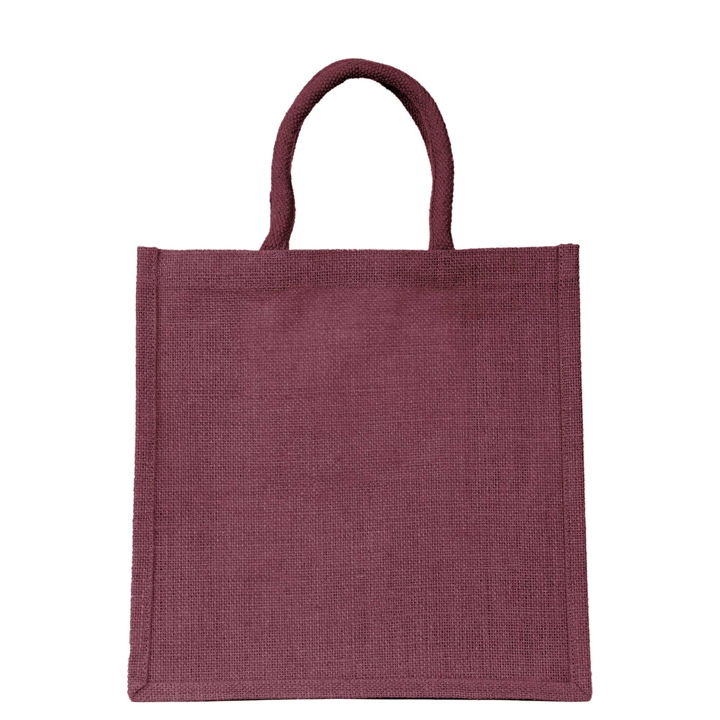 Jute Shopping Bags – Red, Pink, Green & Orange – Reusable Burlap Totes for Gifts, Promotions & More (Packs of 4)
