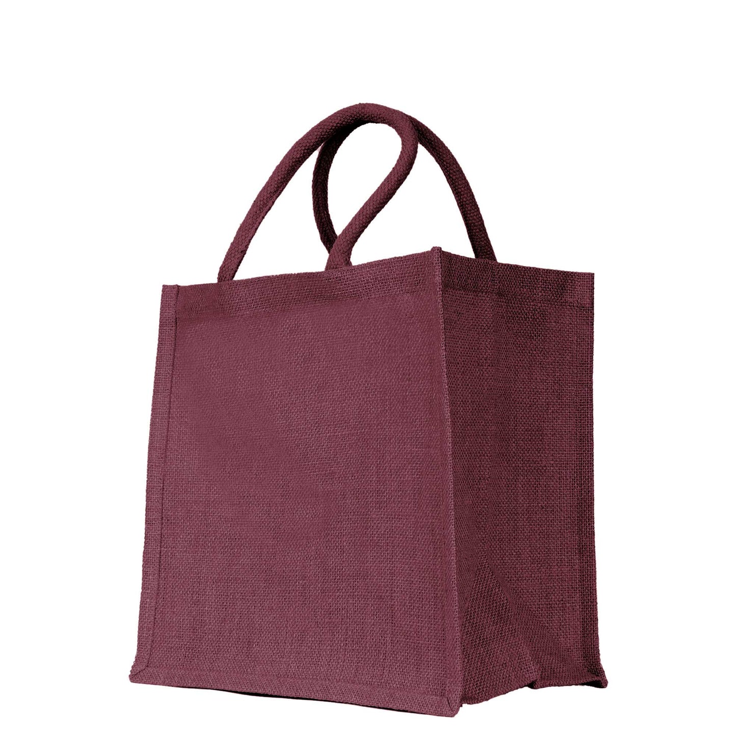Jute Shopping Bags – Red, Pink, Green & Orange – Reusable Burlap Totes for Gifts, Promotions & More (Packs of 4)