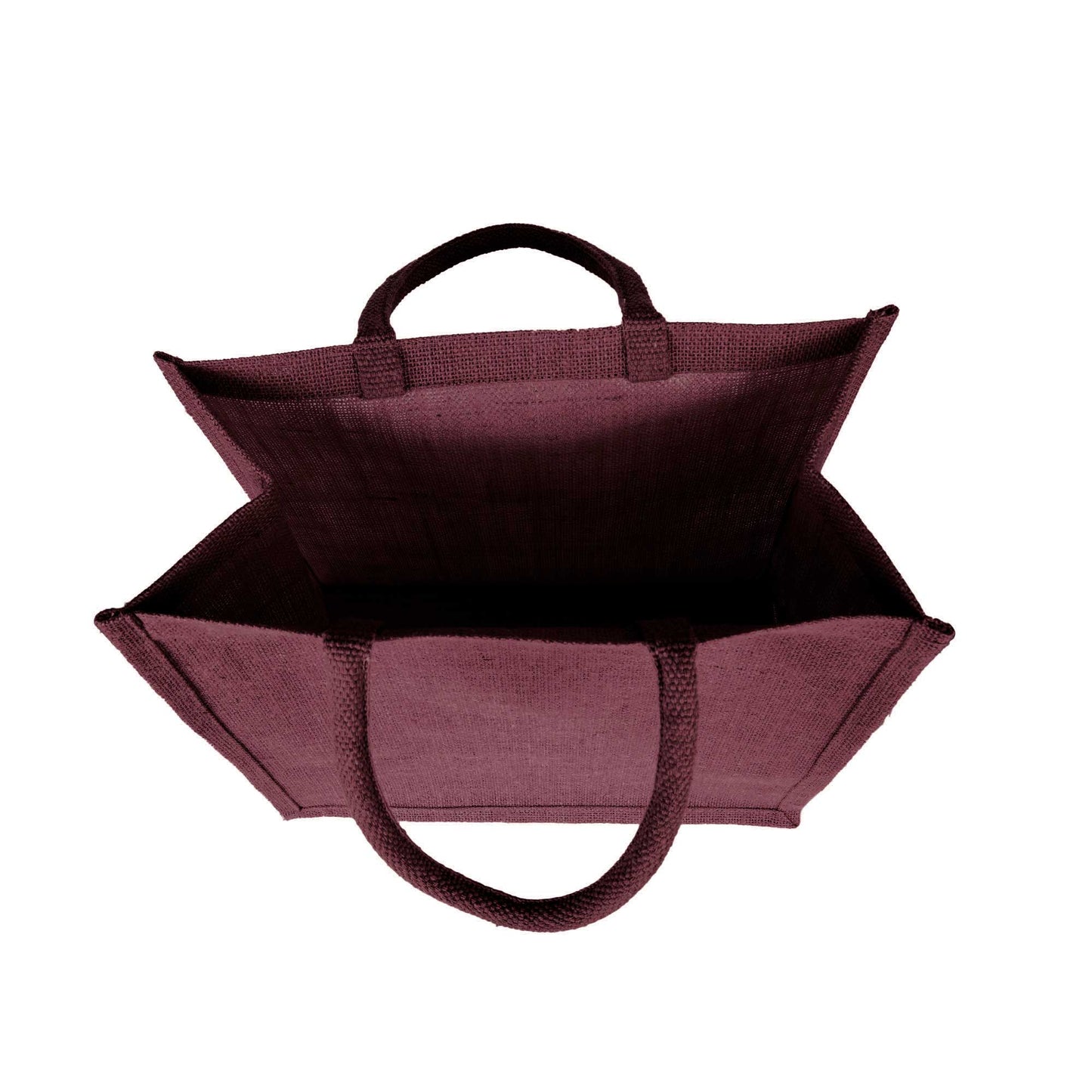 Jute Shopping Bags – Red, Pink, Green & Orange – Reusable Burlap Totes for Gifts, Promotions & More (Packs of 4)